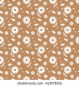 brown seamless flower pattern