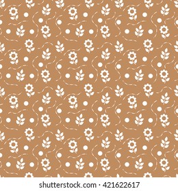 brown seamless flower pattern