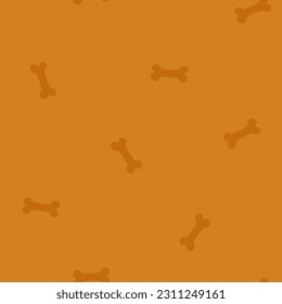 Brown seamless pattern with bones