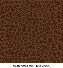 Brown Seamless Pattern With Coffee Beans. Vector Illustration