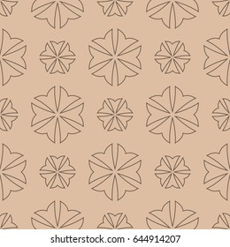 Brown seamless pattern. Floral abstract background