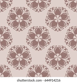 Brown seamless pattern. Floral abstract background for textile and fabric
