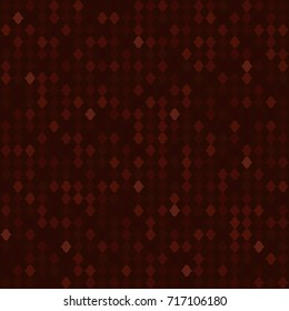 Brown seamless pattern of repeated lozenges. Grainy effect of a chaotic matrix pixels. Dark tasty texture for cafe menu and package for coffee, chocolate, cocoa and other invigorating natural meal.