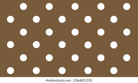 Brown seamless pattern with white polka dots