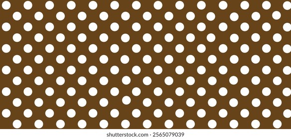 Brown seamless pattern with white polka dots