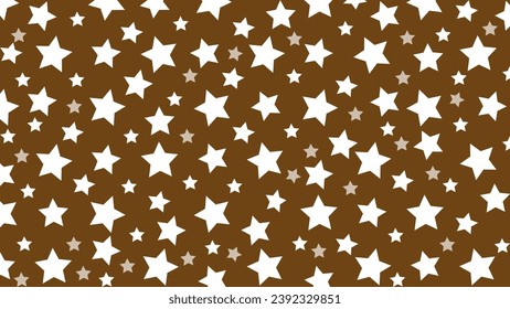 Brown seamless pattern with white stars