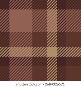 Brown seamless plaid tartan pattern, colorful natural fabric swatch, textile, geometric background