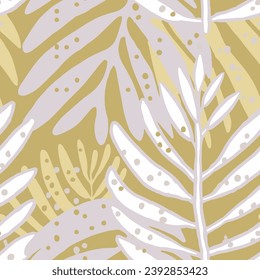 Fond D'Écran Brun Harmonieux Retro Branch Fabrics. Vibrant Camouflage Couleur Vintage Flora Invitation Arrière-Plan. Texture Tropicale Hawaï Répétée Verte.