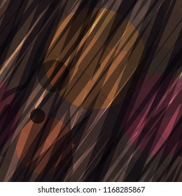 Brown seamless texture with diagonal stripes and circles. Abstract vector background for web page, banners backdrop, fabric, home decor, wrapping