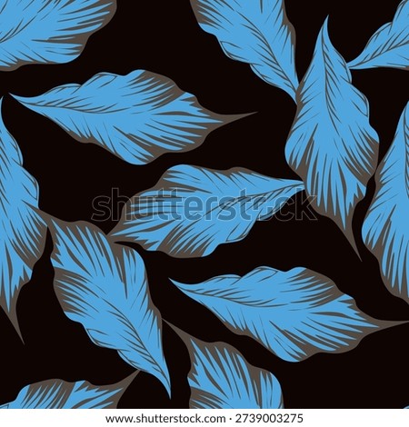 brown seamless vector stock leaf pattern on orange background

