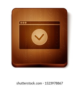 Brown Secure your site with HTTPS, SSL icon isolated on white background. Internet communication protocol. Wooden square button. Vector Illustration