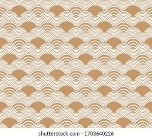 Brown seigaiha luxurious Japanese wave pattern.