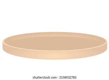 Brown serving tray plate. vector