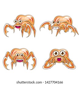 Brown Set Alien Monster Emoticons Smile Animal