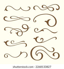 Brown Set of Swash Ornamental Collection