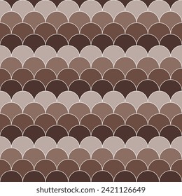 Brown shade fish scales pattern. fish scales pattern. fish scales seamless pattern. Decorative elements, clothing, paper wrapping, bathroom tiles, wall tiles, backdrop, background.