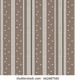 brown shade and white vertical striped with spot knitting pattern background vector illustration image