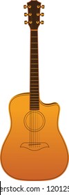 brown shading wooden looking classical music guitar vector art