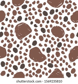 Brown Shapes. Terracotta Abstract Seamless Pattern. Modern Digital Design. Modern Fashion Scandinavian Style. Contemporary Colors and Design. 
