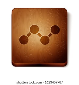 Brown Share icon isolated on white background. Sharing, communication pictogram, social media, connection, network, distribute. Wooden square button. Vector Illustration