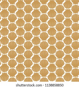 Brown shell shape pattern vector. 