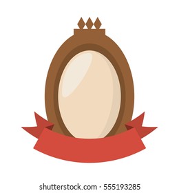 brown shield badge and red ribbon vector illustration eps 10