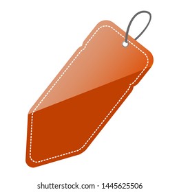 Brown Shining Pencil Shape Blank Tag, isolated on white background
