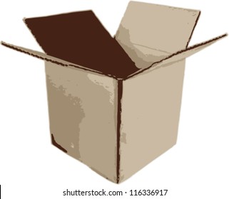 Casilla de envío marrón en blanco - Vector