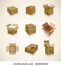 brown shipping boxes