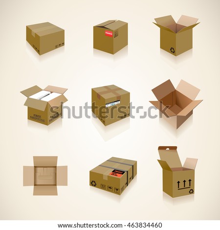 brown shipping boxes