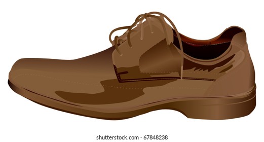 brown shoe isolated on white background
