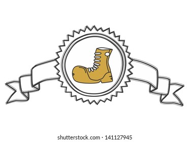 brown shoe label cartoon
