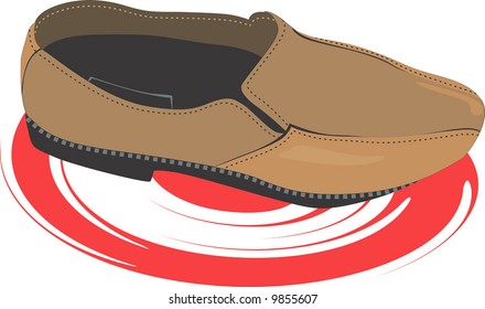  brown shoe on a white background.	