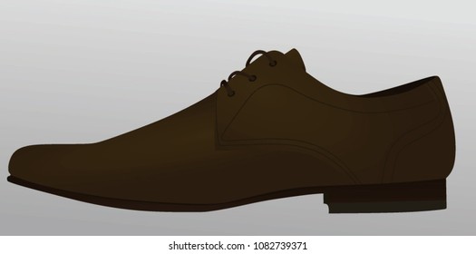 Brown shoe. vector illustration