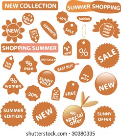 brown shop stickers. vector