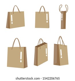 Brown shopping bag isolated on a white background