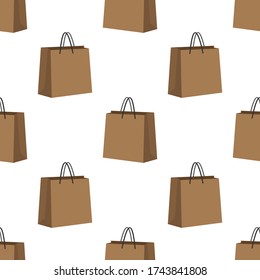 Papel de fondo de pantalla de la bolsa de compras marrón sin soldadura