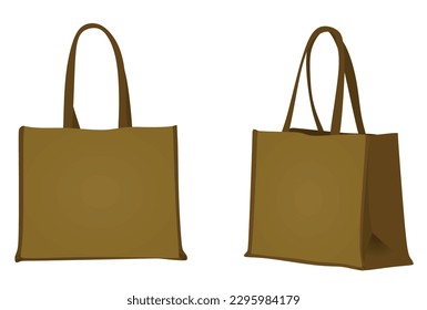 Brown shopping bag. vector illustration