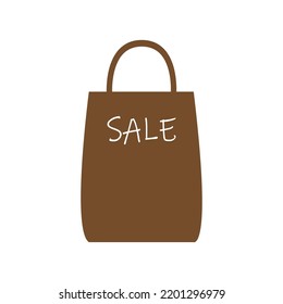 brown Shopping Bag in White Background