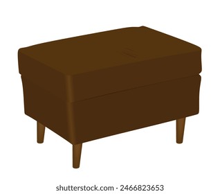 Taburete marrón para silla de piernas cortas. Vector