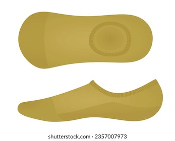 Calcetín corto pardo. ilustración vectorial