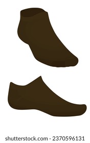 Brown short sock. vector illustration