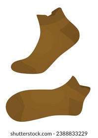 Calcetín corto pardo. ilustración vectorial