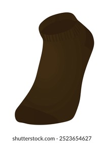 Calcetín corto marrón. Ilustración vectorial