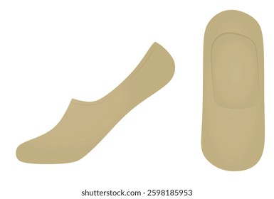 Brown short sock. vector illustration