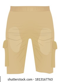 Pantalones cortos marrones, vista frontal, ilustración vectorial