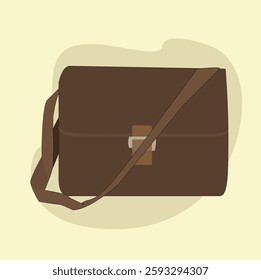 Brown Shoulder Bag,,A vector illustration of a trendy shoulder bag.