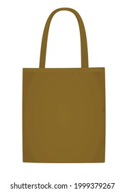 Brown shoulder shopping bag. vector illustration