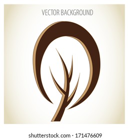 a brown silhouette of a big tree in white background