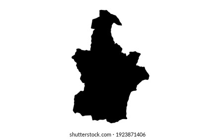 brown silhouette of city map of Tianjin in China on white background